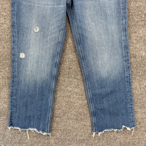 We The Free People Maggie Mid Rise Straight Jeans Womens 29 Button Fly Ankle - Picture 3 of 12